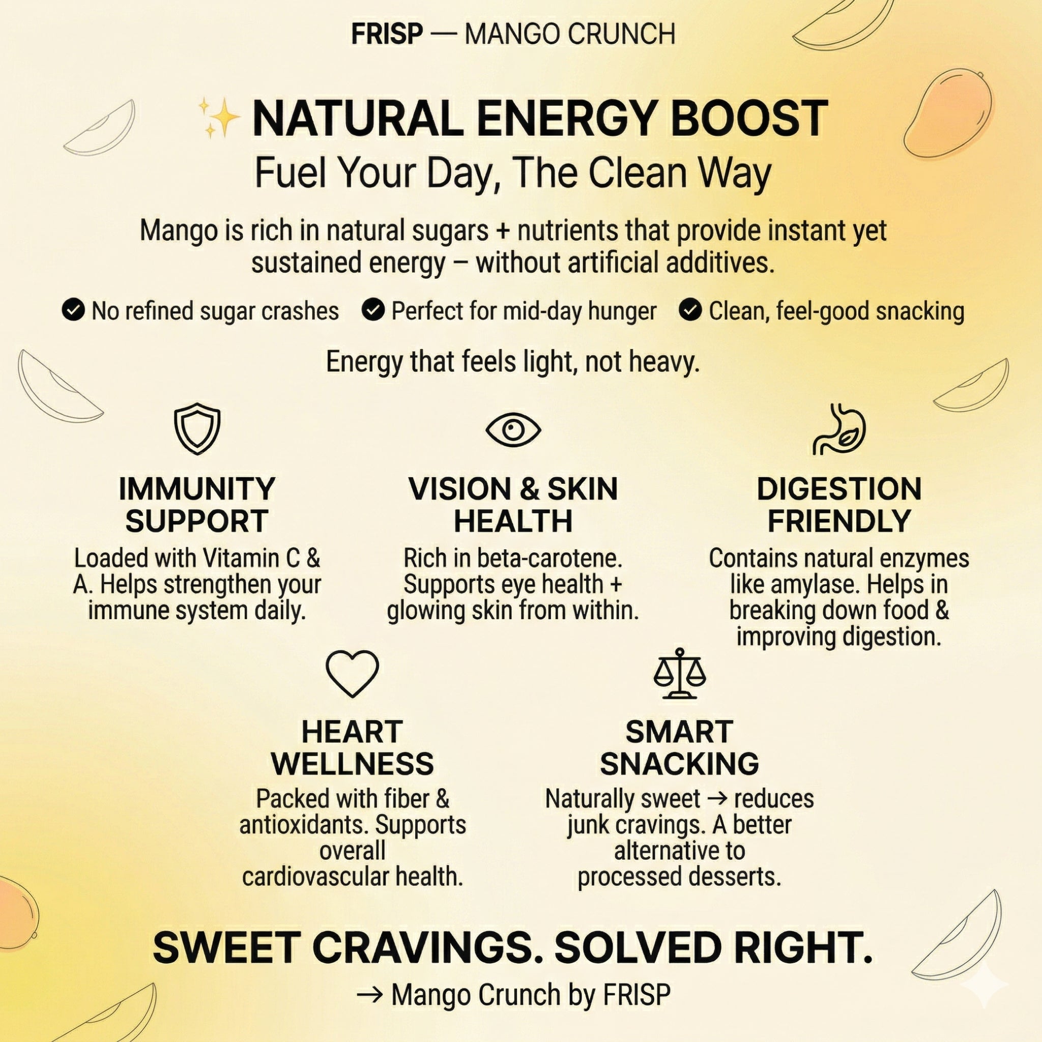 Mango Crunch | Alphanso Mango | Freeze-Dried Mango Cubes