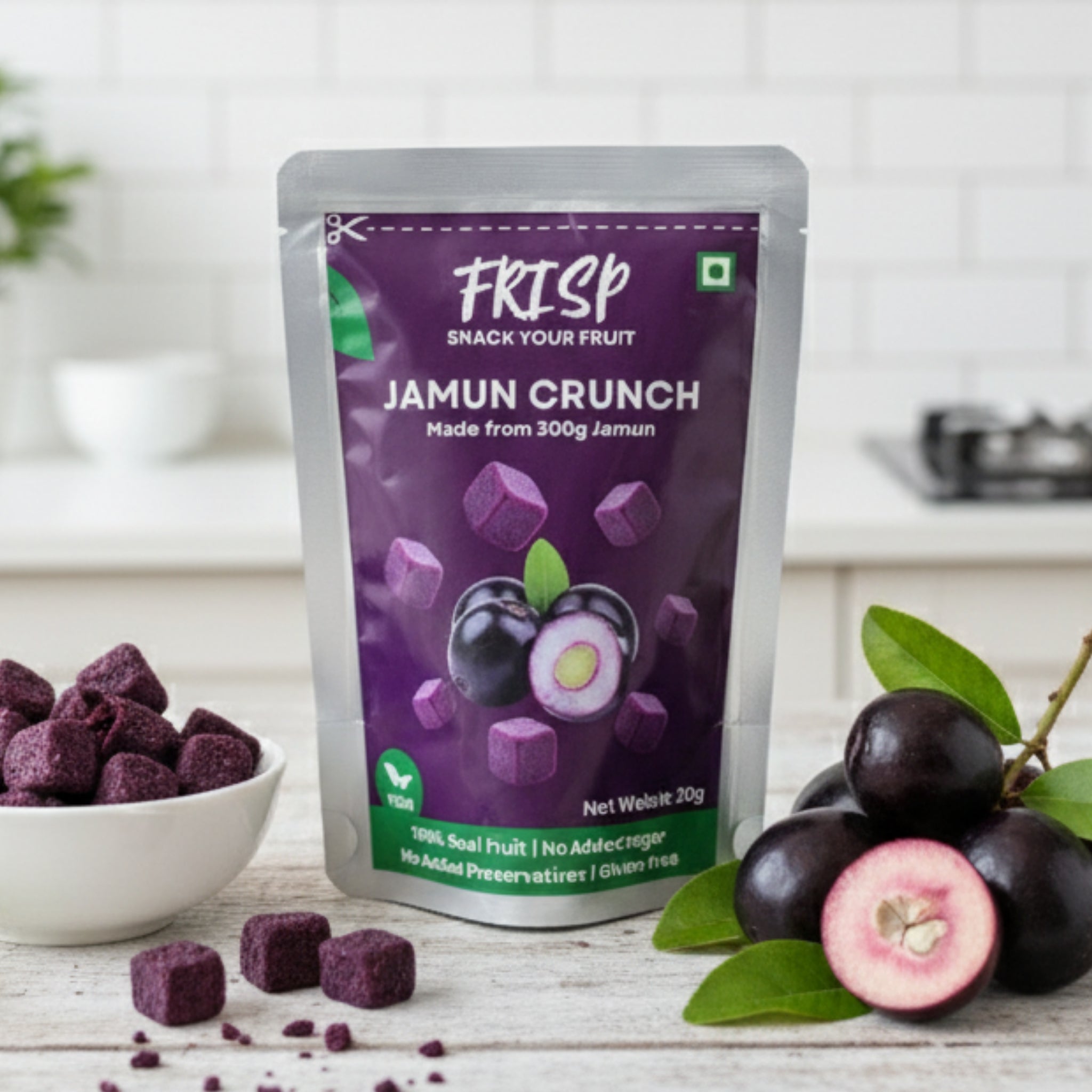 Jamun Crunch | Freeze-Dried Jamun Cubes