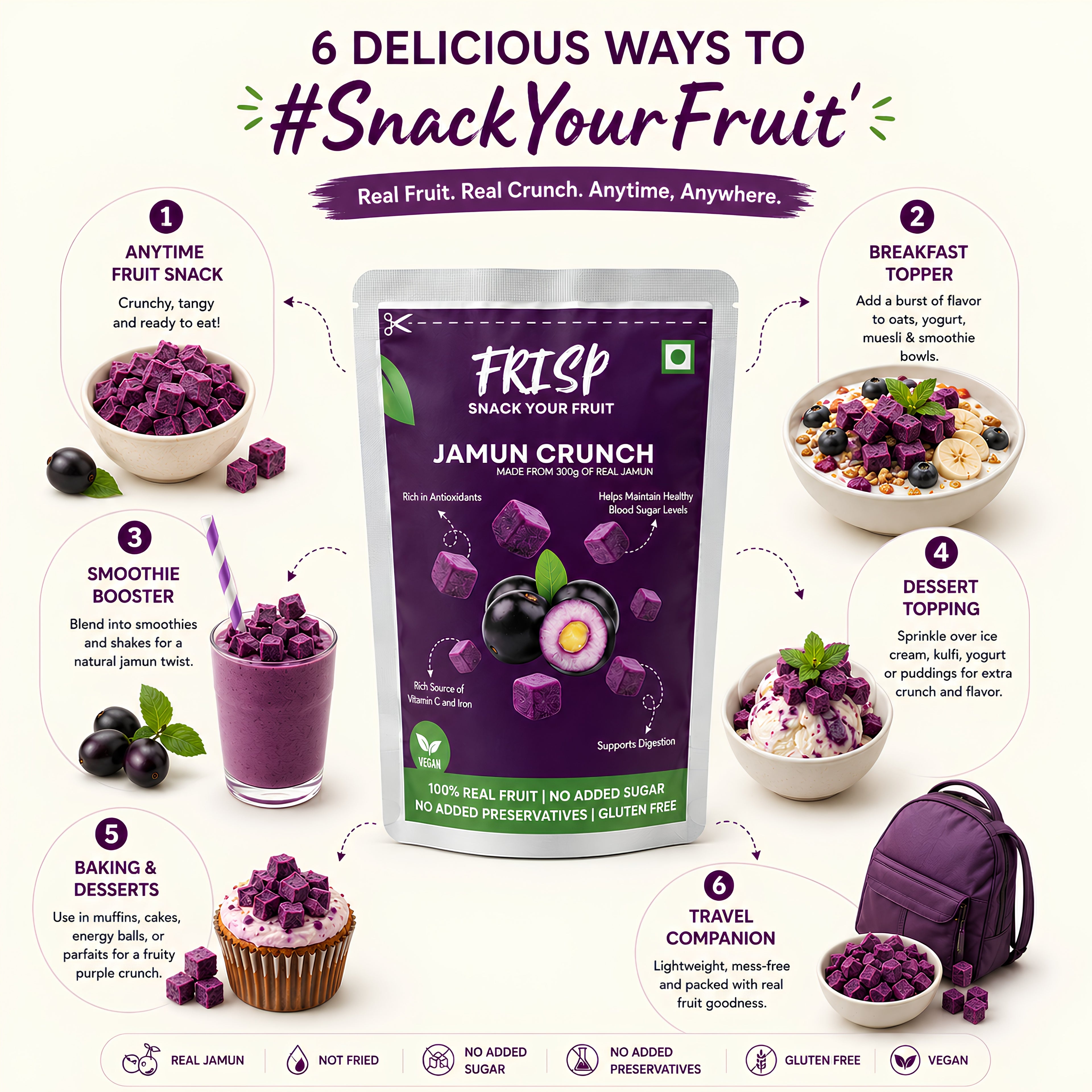 Jamun Crunch | Freeze Dried Jamun
