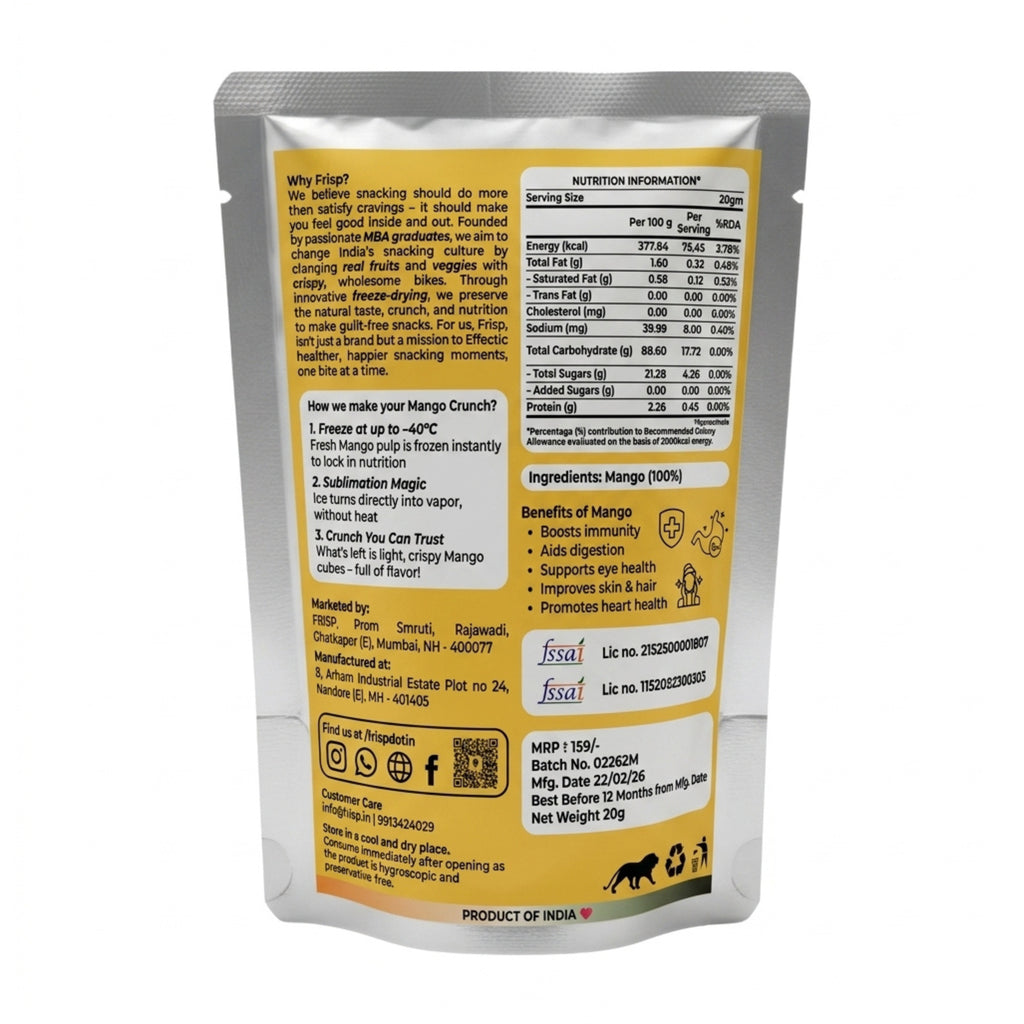 Mango Crunch | Alphanso Mango | Freeze Dried Mango