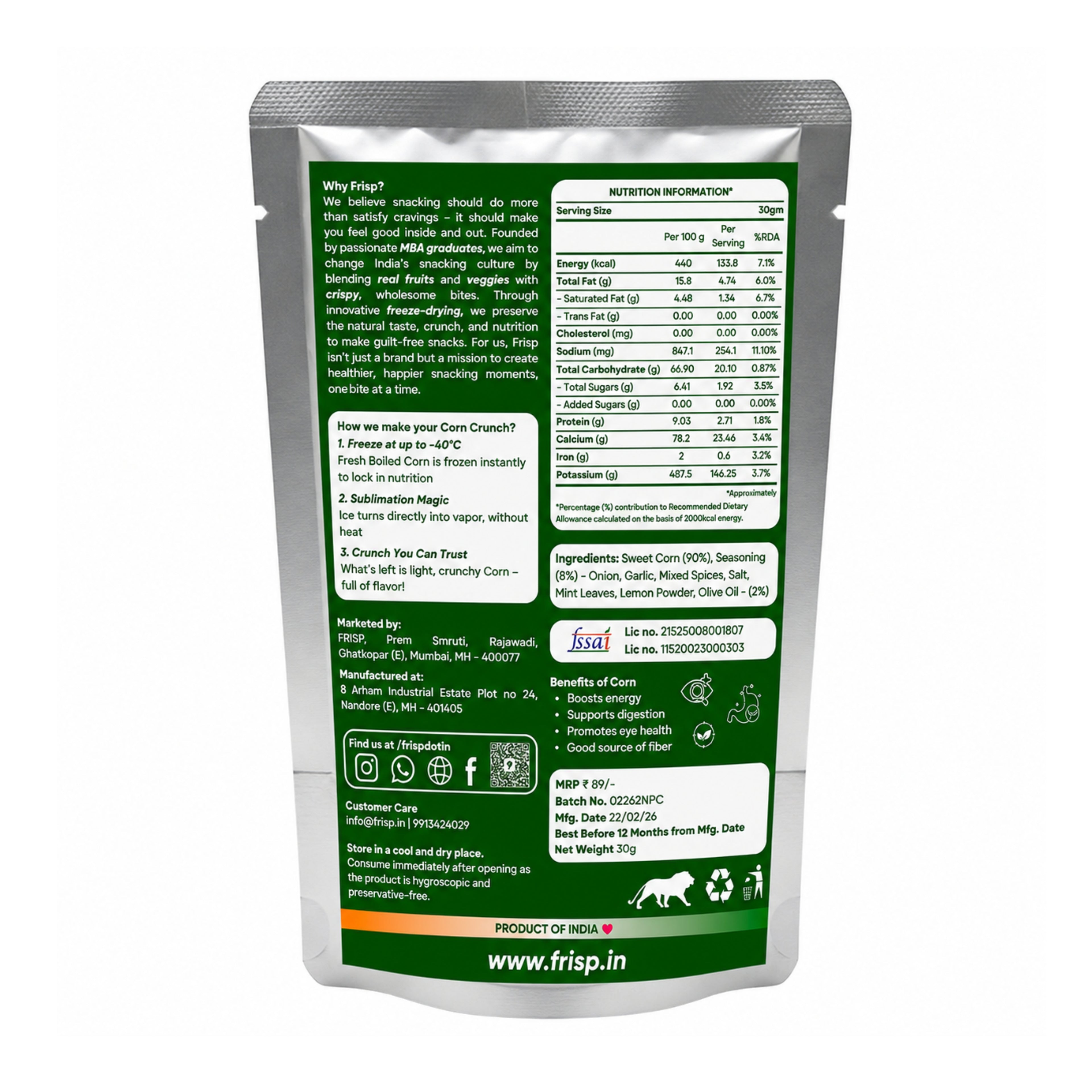Corn Crunch | Nimbu Pudina Corn | Freeze Dried Corn