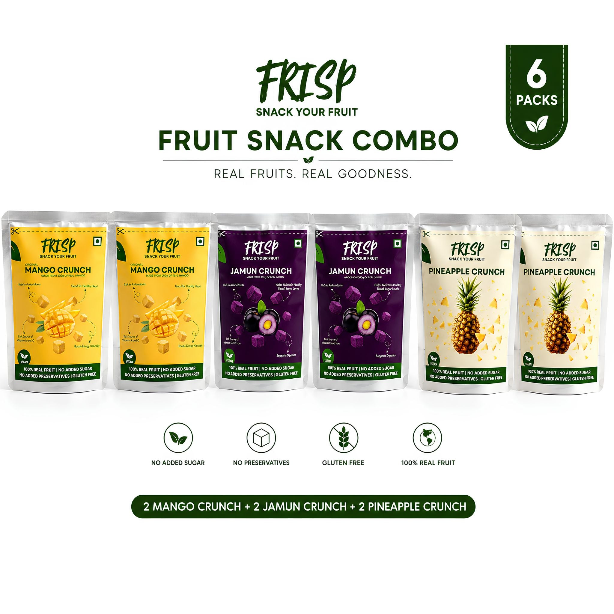 Pack of 6 | Mango Crunch | Jamun Crunch | Pineapple Crunch
