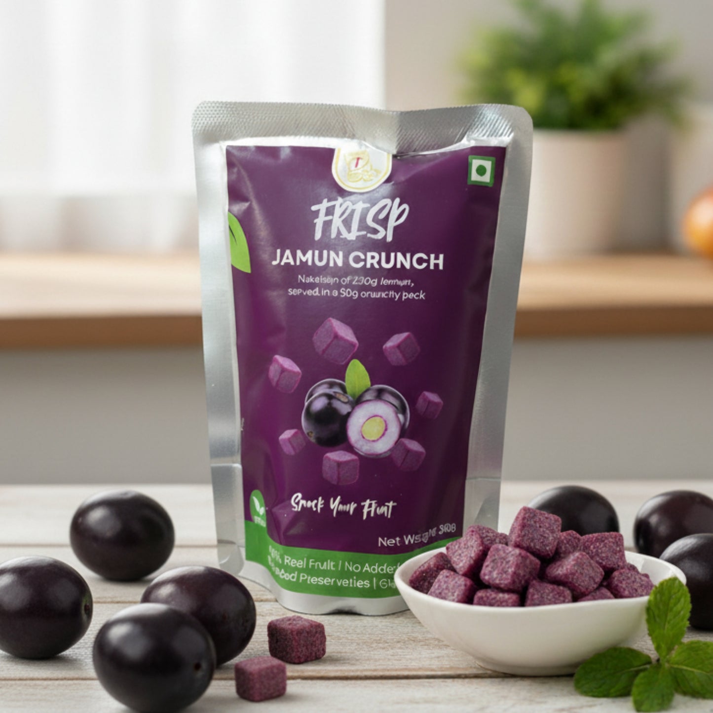 Jamun Crunch | Freeze-Dried Jamun Cubes