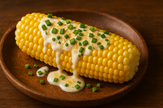 cream and onion seasoned boiled corn